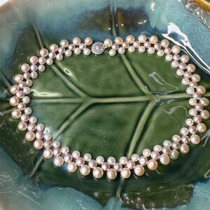 VTG 14/20 Gold Filled Ornate Box Clasp Genuine Freshwater Button Pearl Choker